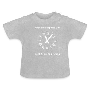 Horloge, dicton intelligent pour penser, penseur latéral - T-shirt bio col rond Bébé - gris chiné - Devant