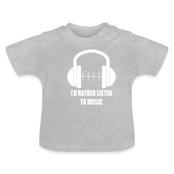 Heartbeat Headphone Herzschlag Kopfhörer Geschenk - Baby Bio-T-Shirt mit Rundhals - Grau meliert - Vorne