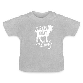Goat goat - Baby Organic T-Shirt with Round Neck - heather grey - Front