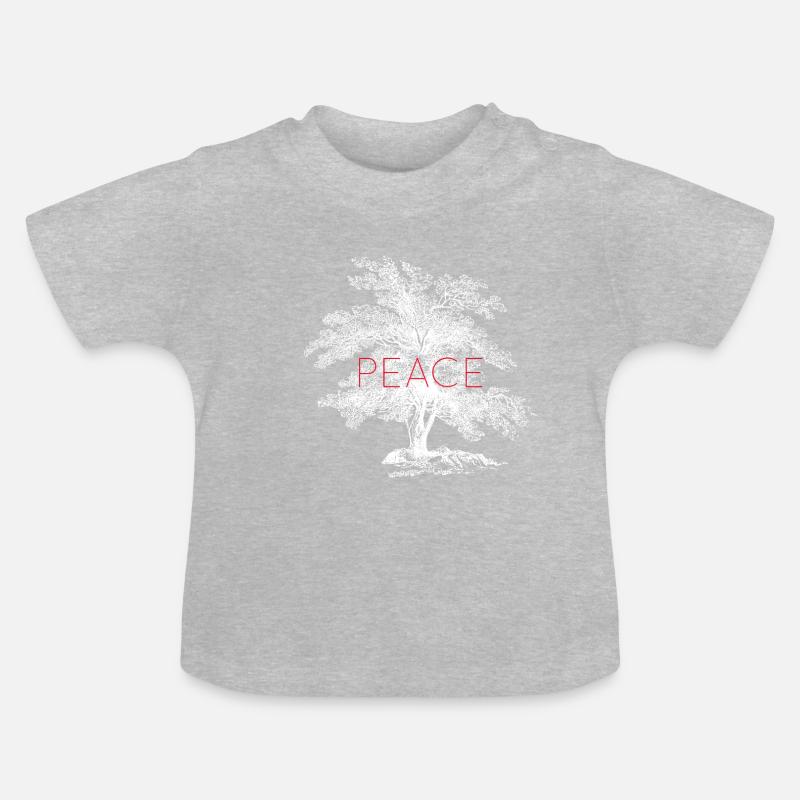 paix - T-shirt bio col rond Bébé - gris chiné