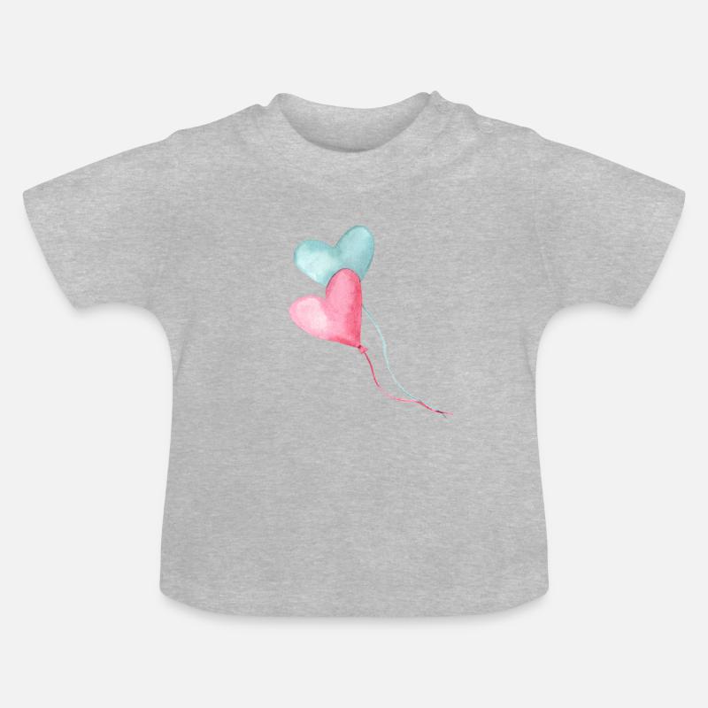 ballons - T-shirt bio col rond Bébé - gris chiné