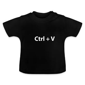 Ctrl C Ctrl V Copy Paste Twins - T-shirt bio col rond Bébé - noir - Devant