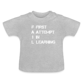FAIL FIRST ATTEMPT IN LEARNING - Baby Bio-T-Shirt mit Rundhals - Grau meliert - Vorne