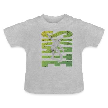 Skater Skate - Baby Bio-T-Shirt mit Rundhals - Grau meliert - Vorne