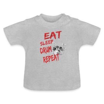 TAMBOURS DISANT - T-shirt bio col rond Bébé - gris chiné - Devant