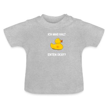 J’aime juste les canards - T-shirt bio col rond Bébé - gris chiné - Devant