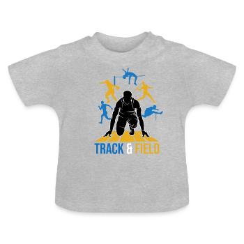 athlétisme - T-shirt bio col rond Bébé - gris chiné - Devant