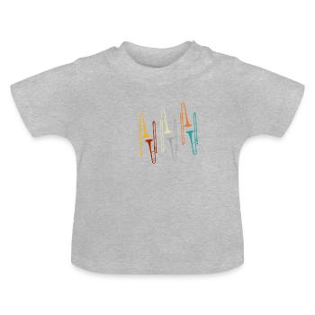 trombone - T-shirt bio col rond Bébé - gris chiné - Devant