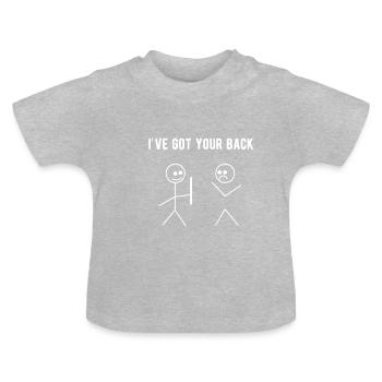 Support Behind you are puns English - Baby Organic T-Shirt with Round Neck - heather grey - Front