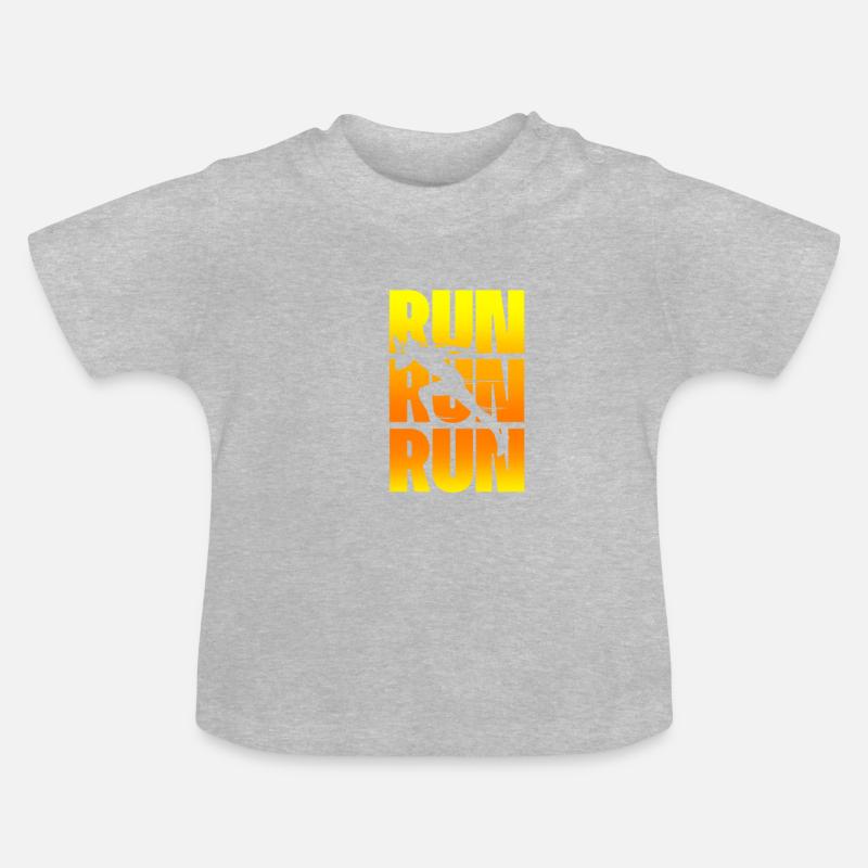 RUN RUN RUN - T-shirt bio col rond Bébé - gris chiné