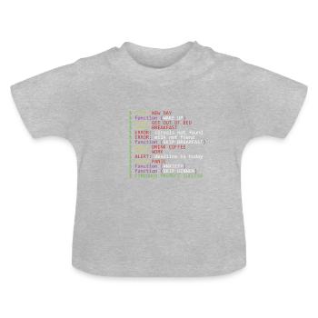 Monday Programmer - Baby Organic T-Shirt with Round Neck - heather grey - Front