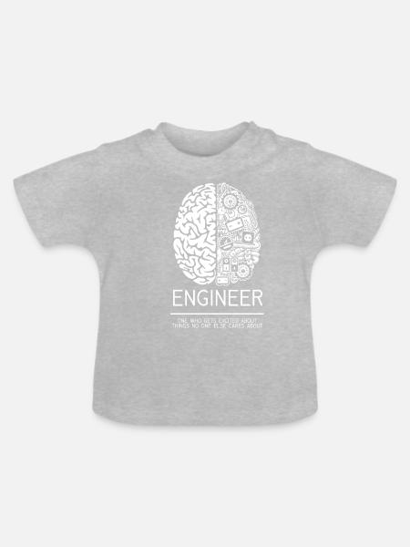 ingenieur - Økologisk T-shirt til baby, rund hals - grå meleret
