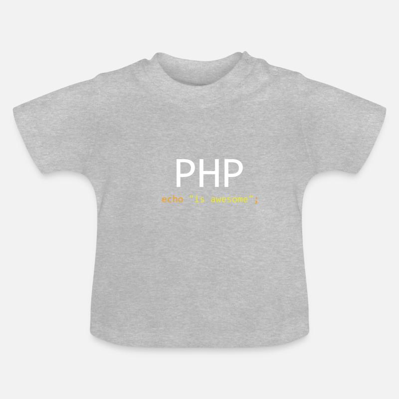 PHP is awesome - T-shirt bio col rond Bébé - gris chiné