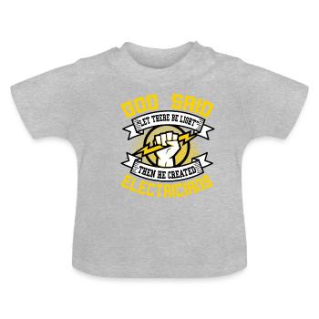 Electrician Electrician Electrician Craftsman - Baby Organic T-Shirt with Round Neck - heather grey - Front