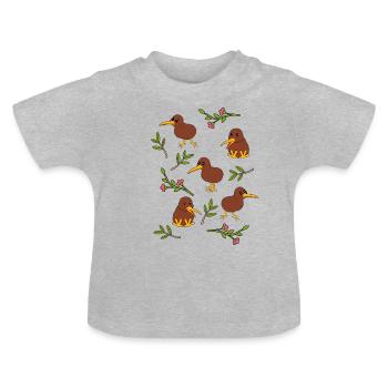 Neuseeland - Baby Bio-T-Shirt mit Rundhals - Grau meliert - Vorne