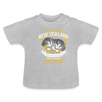 Neuseeland - Baby Bio-T-Shirt mit Rundhals - Grau meliert - Vorne