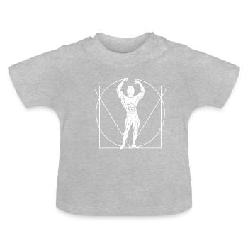 Bodybuilder Body Building Fitness Weightlifting - Baby Organic T-Shirt with Round Neck - heather grey - Front