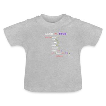 Eat Sleep Code Repeat - programmeur - T-shirt bio col rond Bébé - gris chiné - Devant