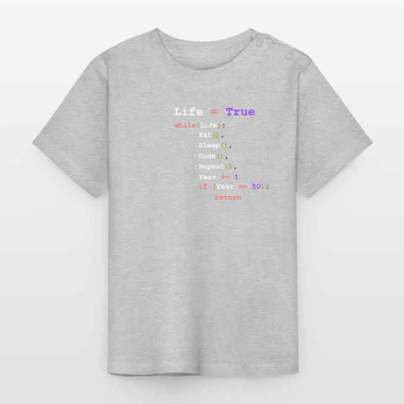 Eat Sleep Code Repeat - Programmierer Baby Bio-T-Shirt mit Rundhals