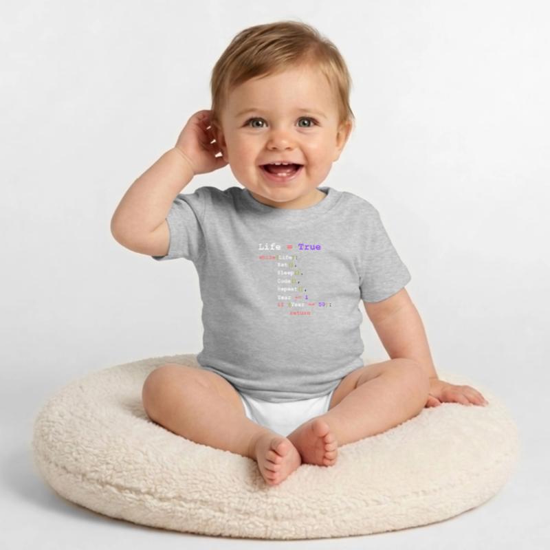 Eat Sleep Code Repeat - Programmierer Baby Bio-T-Shirt mit Rundhals
