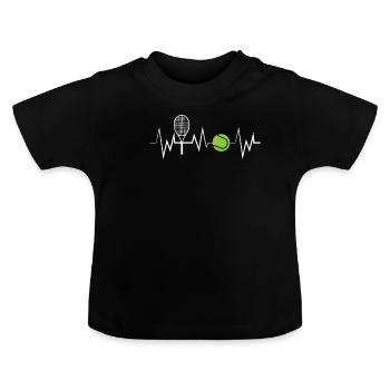 Tennis Frequenz - Baby Bio-T-Shirt mit Rundhals - Schwarz - Vorne