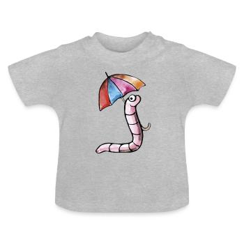 Regenwurm - Baby Bio-T-Shirt mit Rundhals - Grau meliert - Vorne