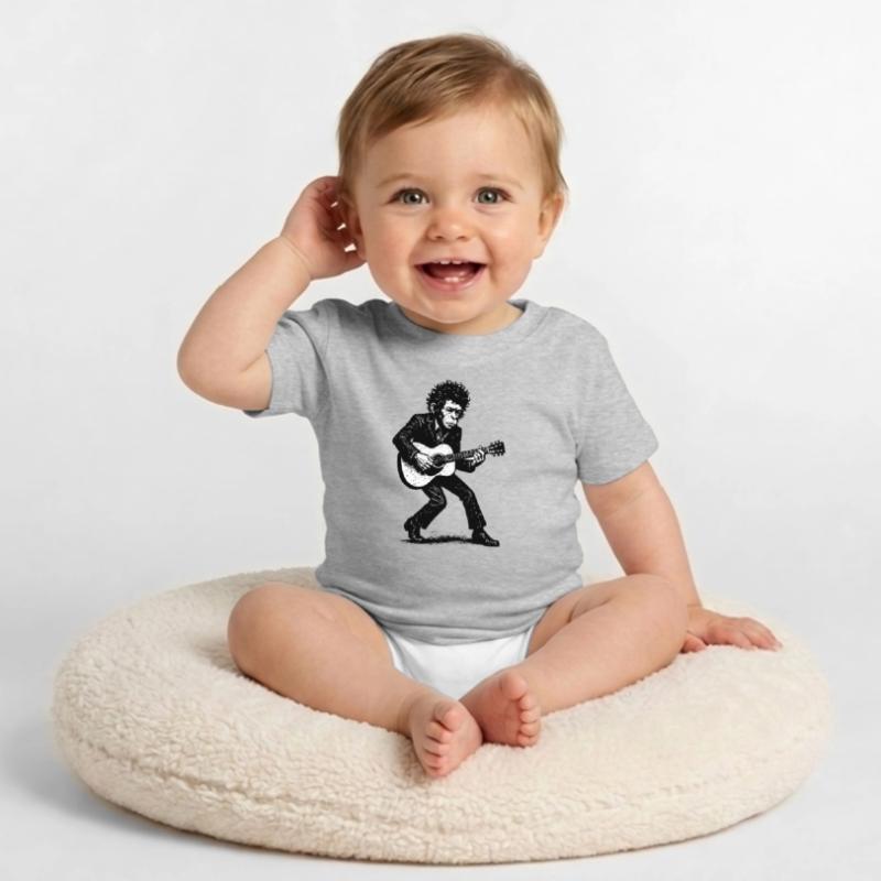 Auteur-compositeur-interprète | Le Singe Danseur T-shirt bio col rond Bébé