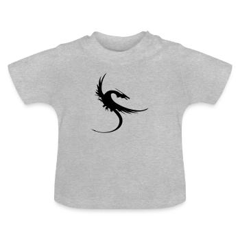 drachen - Baby Bio-T-Shirt mit Rundhals - Grau meliert - Vorne