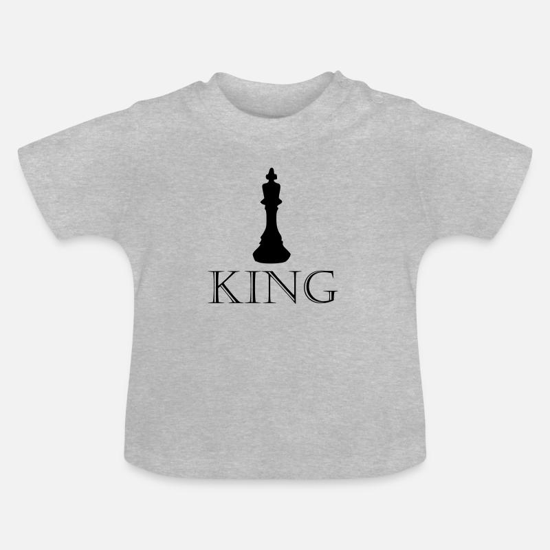 King - Lettrage avec image - T-shirt bio col rond Bébé - gris chiné