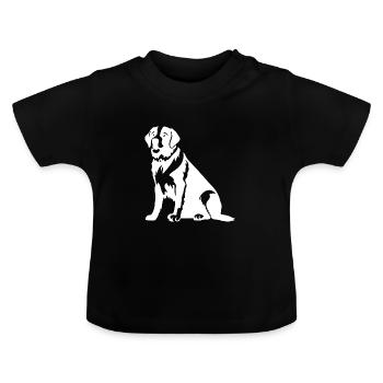 Silhouette de chien Saint-Bernard - T-shirt bio col rond Bébé - noir - Devant