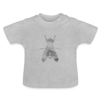 Fliege - Baby Bio-T-Shirt mit Rundhals - Grau meliert - Vorne