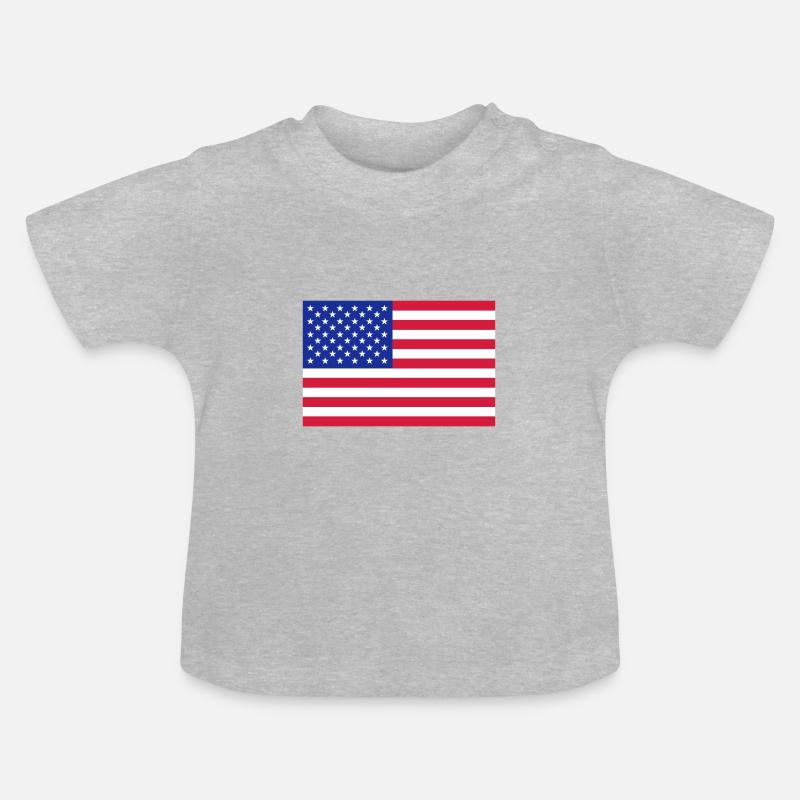 USA Flag - T-shirt bio col rond Bébé - gris chiné