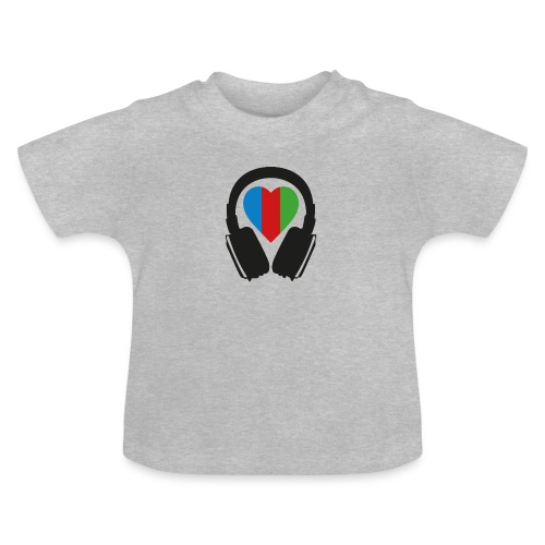 Silent Disco Headphone > Heart | black - Baby Bio-T-Shirt mit Rundhals
