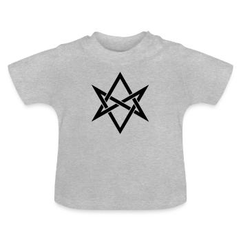 Unicursal hexagram, Golden Dawn, Kabbalah, Magick - Baby Organic T-Shirt with Round Neck - heather grey - Front