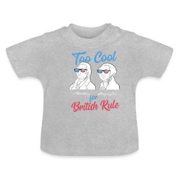 Te cool voor Britse regel cadeau - Baby biologisch T-shirt met ronde hals - grijs gemêleerd - Voor