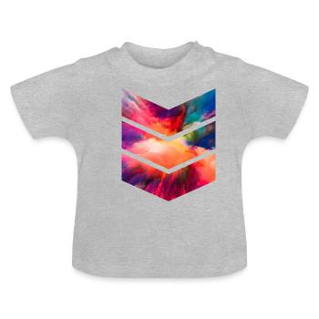 timeless pattern colors clouds - Baby Organic T-Shirt with Round Neck - heather grey - Front