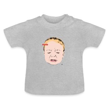 Baby weinen - Baby Bio-T-Shirt mit Rundhals - Grau meliert - Vorne