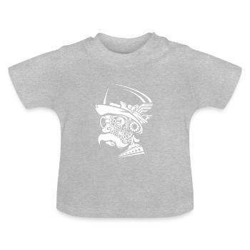 old man steampunk - Baby Bio-T-Shirt mit Rundhals - Grau meliert - Vorne