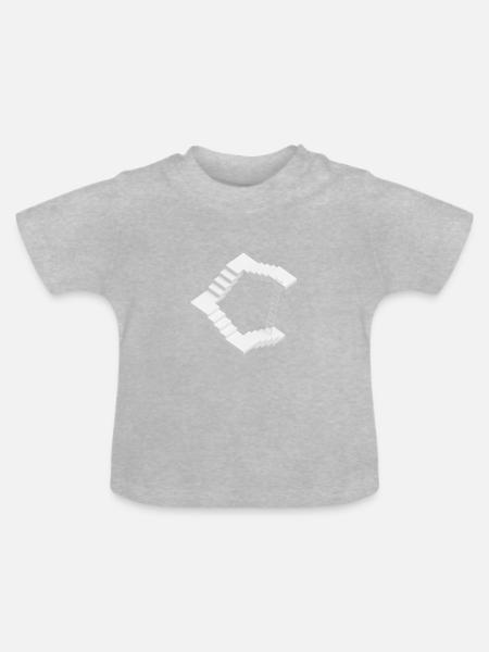 Treppe Fehlkonstruktion - Baby Bio-T-Shirt mit Rundhals - Grau meliert
