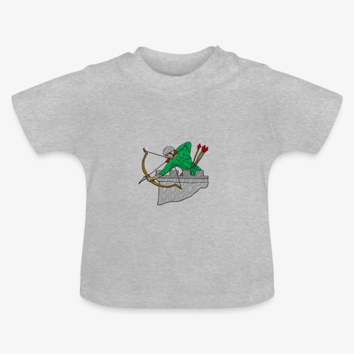 Archery Medieval Embroidered design by patjila - Baby Organic T-Shirt with Round Neck
