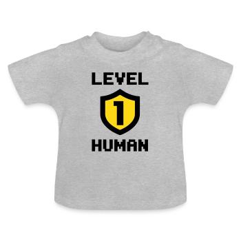 Level 1 human - Baby Bio-T-Shirt mit Rundhals - Grau meliert - Vorne
