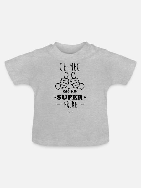 Ce mec est un super frère,cadeau frère - T-shirt bio col rond Bébé - gris chiné