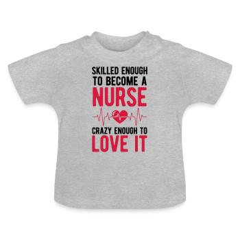 Krankenschwester - Baby Bio-T-Shirt mit Rundhals - Grau meliert - Vorne