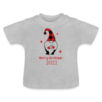 Joyeux Noël 2022 design - T-shirt bio col rond Bébé - gris chiné - Devant