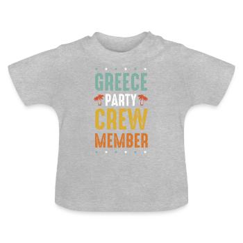 Greece Party Crew - Baby Bio-T-Shirt mit Rundhals - Grau meliert - Vorne