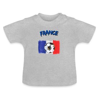 France 1 - Baby Bio-T-Shirt mit Rundhals - Grau meliert - Vorne