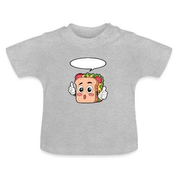 Sandwich Food Gourmet Gift - Baby Organic T-Shirt with Round Neck - heather grey - Front