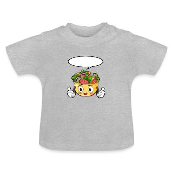Salad Food Gourmet Gift - Baby Organic T-Shirt with Round Neck - heather grey - Front