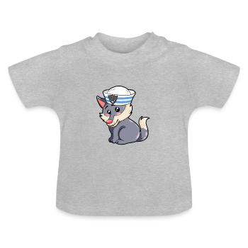 Matrose Wolf - Baby Bio-T-Shirt mit Rundhals - Grau meliert - Vorne