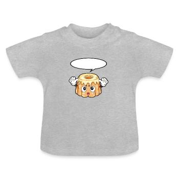 Pudding Essen Feinschmecker Geschenk - Baby Bio-T-Shirt mit Rundhals - Grau meliert - Vorne
